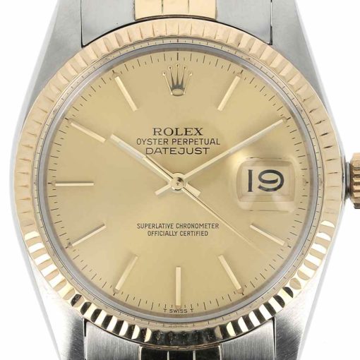 montre bracelet Rolex oyster perpetual date or acier cadran